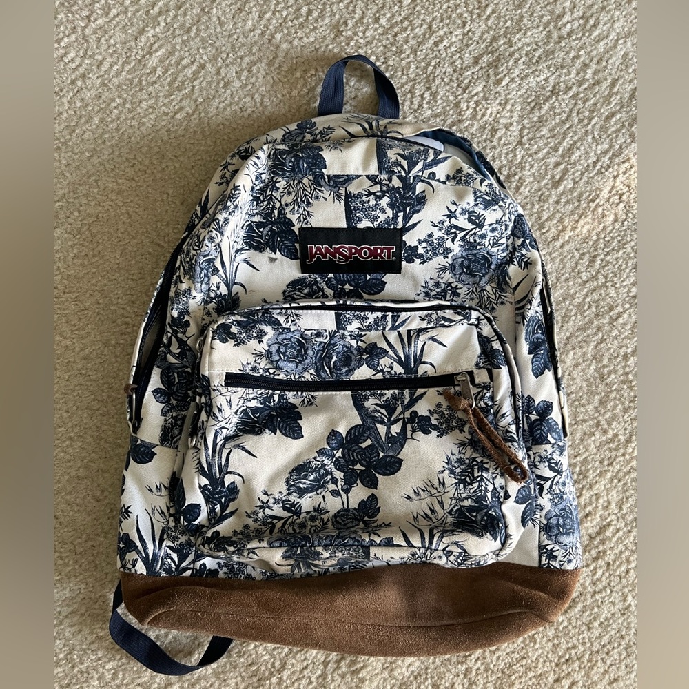 Jansport backpack beautiful blue and white floral design!!!